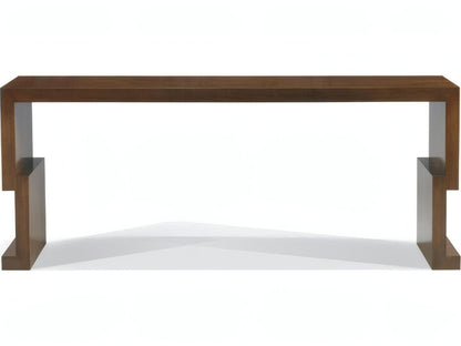 Kang Rectangular Wood Console Table with Walnut Veneers