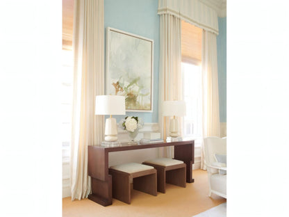 Kang Rectangular Wood Console Table with Walnut Veneers