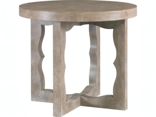 Cyma Round Wood End Table Ash Solids