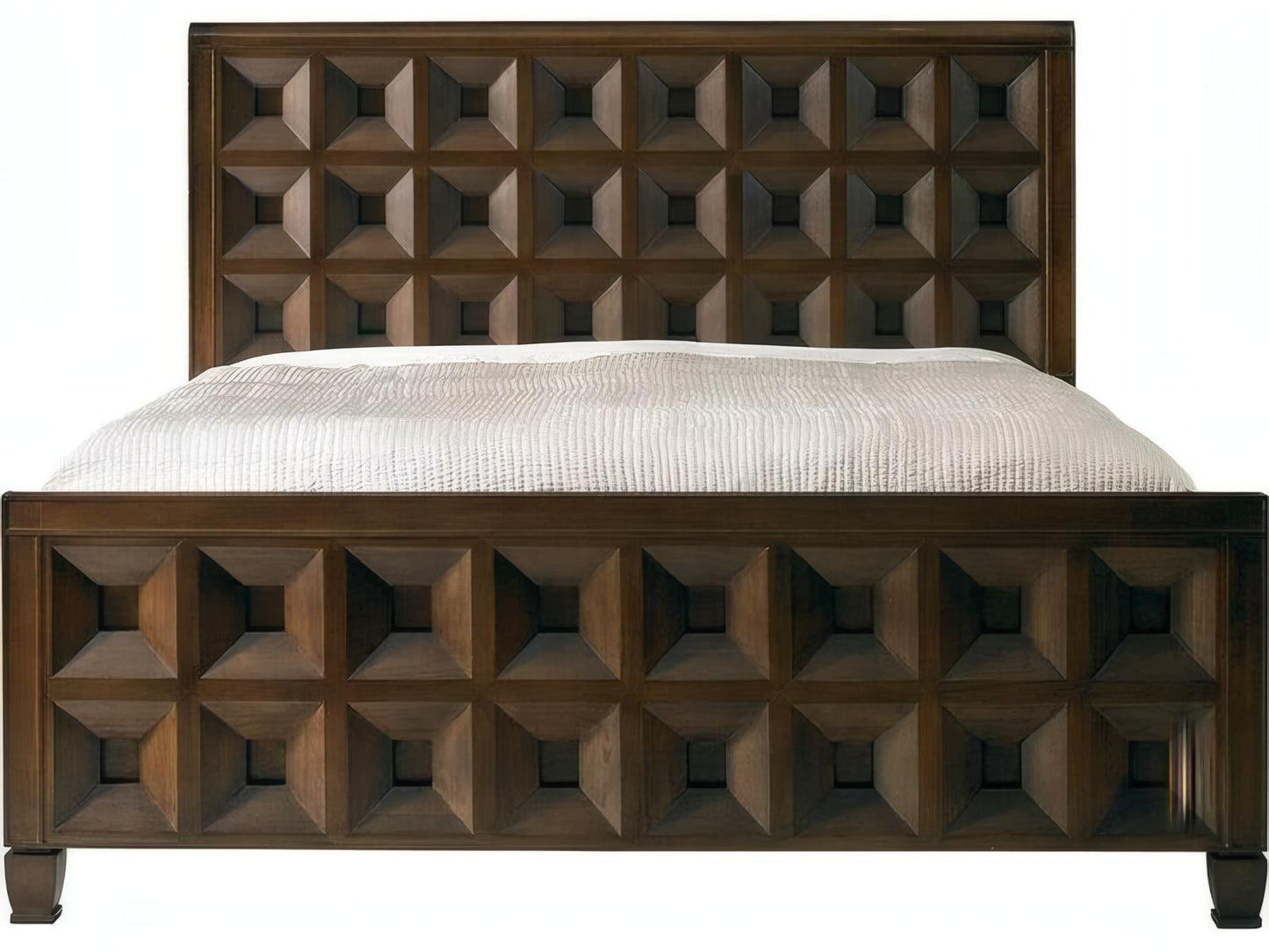 Vice Versa King Panel Bed in Brown Walnut Wood