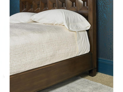 Vice Versa King Panel Bed in Brown Walnut Wood
