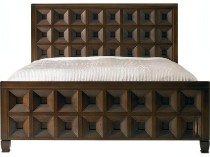 Vice Versa King Panel Bed in Brown Walnut Wood