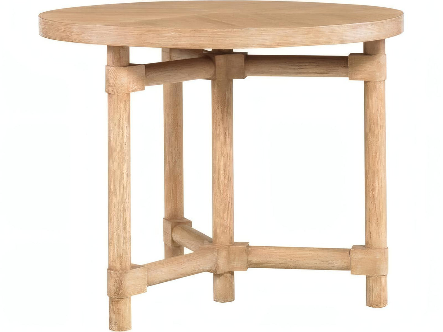 Fairchild Round Wood End Table in Natural Oak