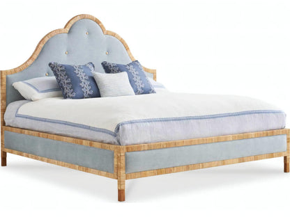 Sloane Upholstered King Panel Bed in Brown Hardwood