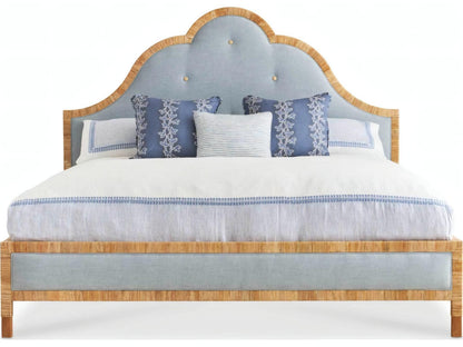 Sloane Upholstered King Panel Bed in Brown Hardwood
