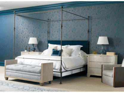 Tuscan Bronze Upholstered King Poster Bed