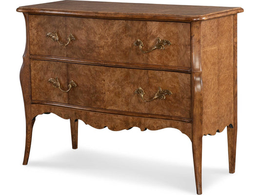 Mg 3-Drawers Brown Oak Wood Dresser