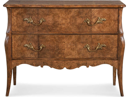Mg 3-Drawers Brown Oak Wood Dresser
