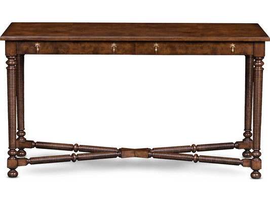 Owen Rectangular Wood Console Table with Oak Burl Top