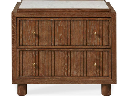 Mg 2-Drawer Nightstand in Brown Wood