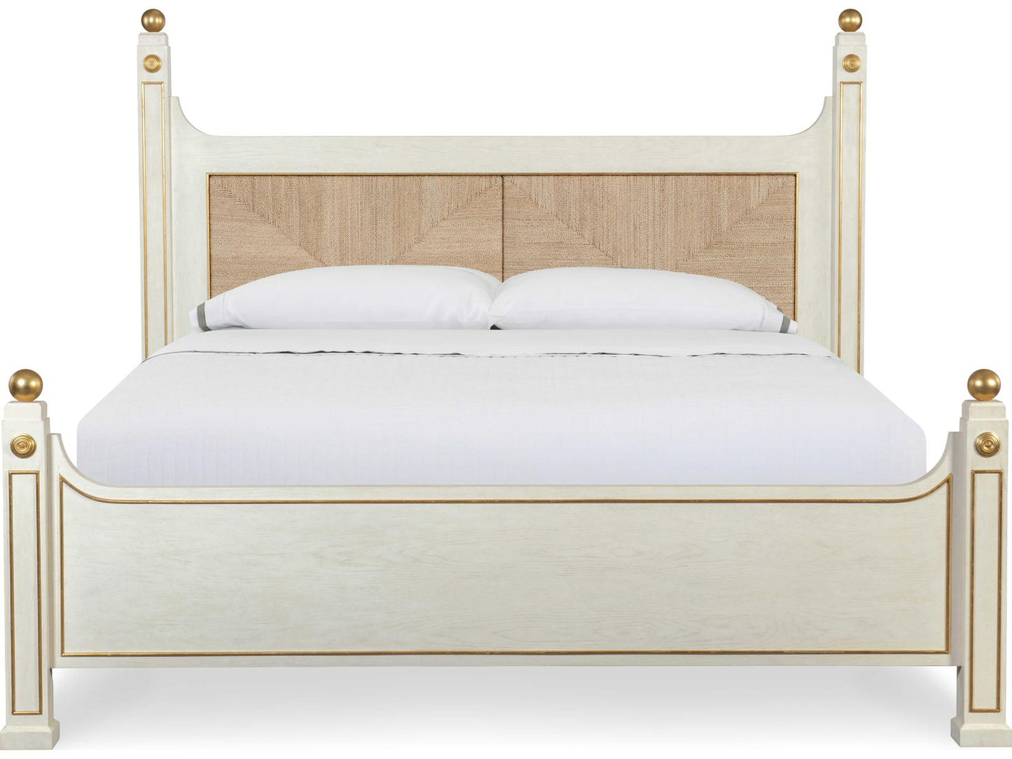 Winchester White Wood Queen Panel Bed
