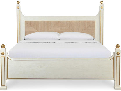 Winchester White Wood Queen Panel Bed