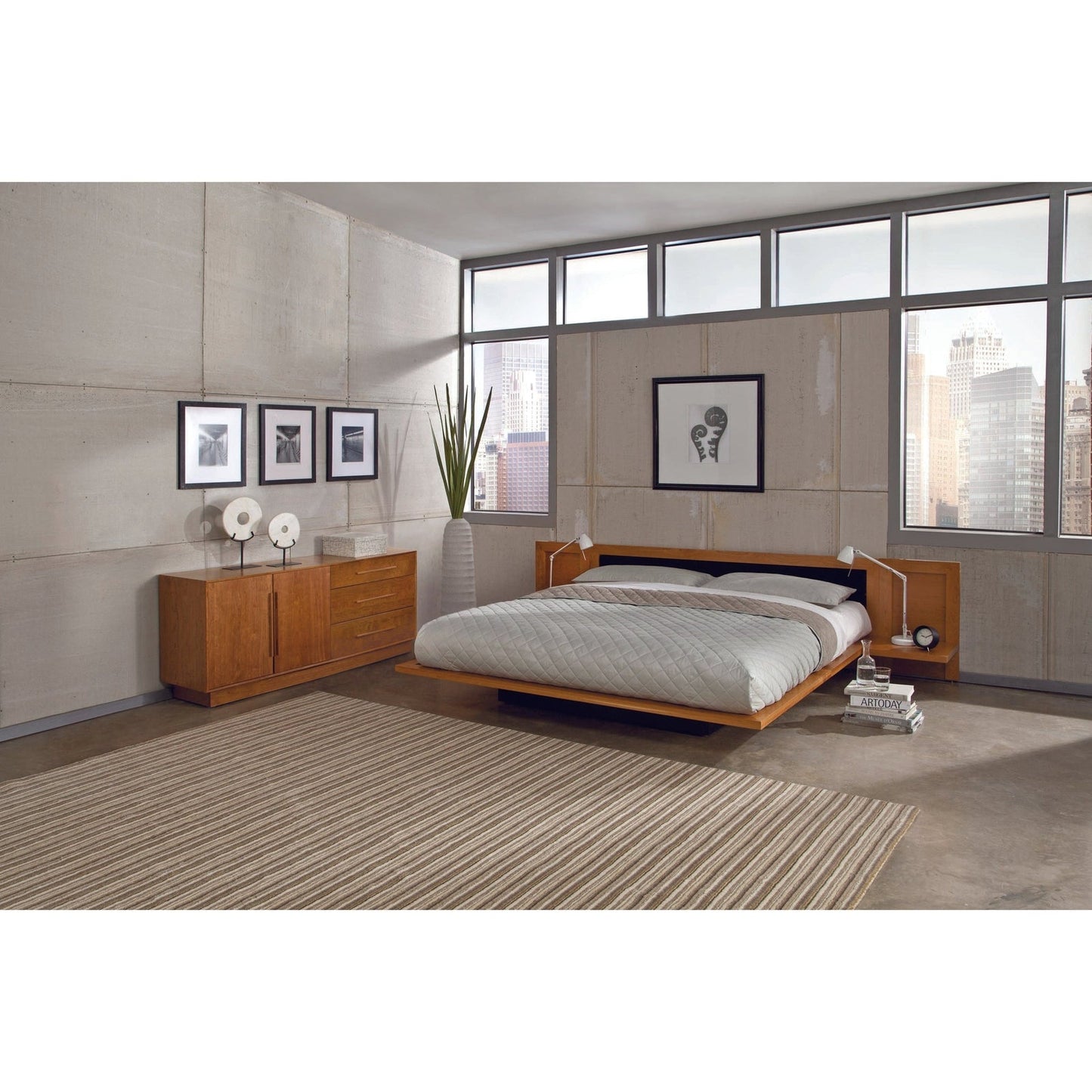 Copeland Moduluxe Storage Bed with Upholstery Headboard (Queen) - Sunbrella Upholstery
