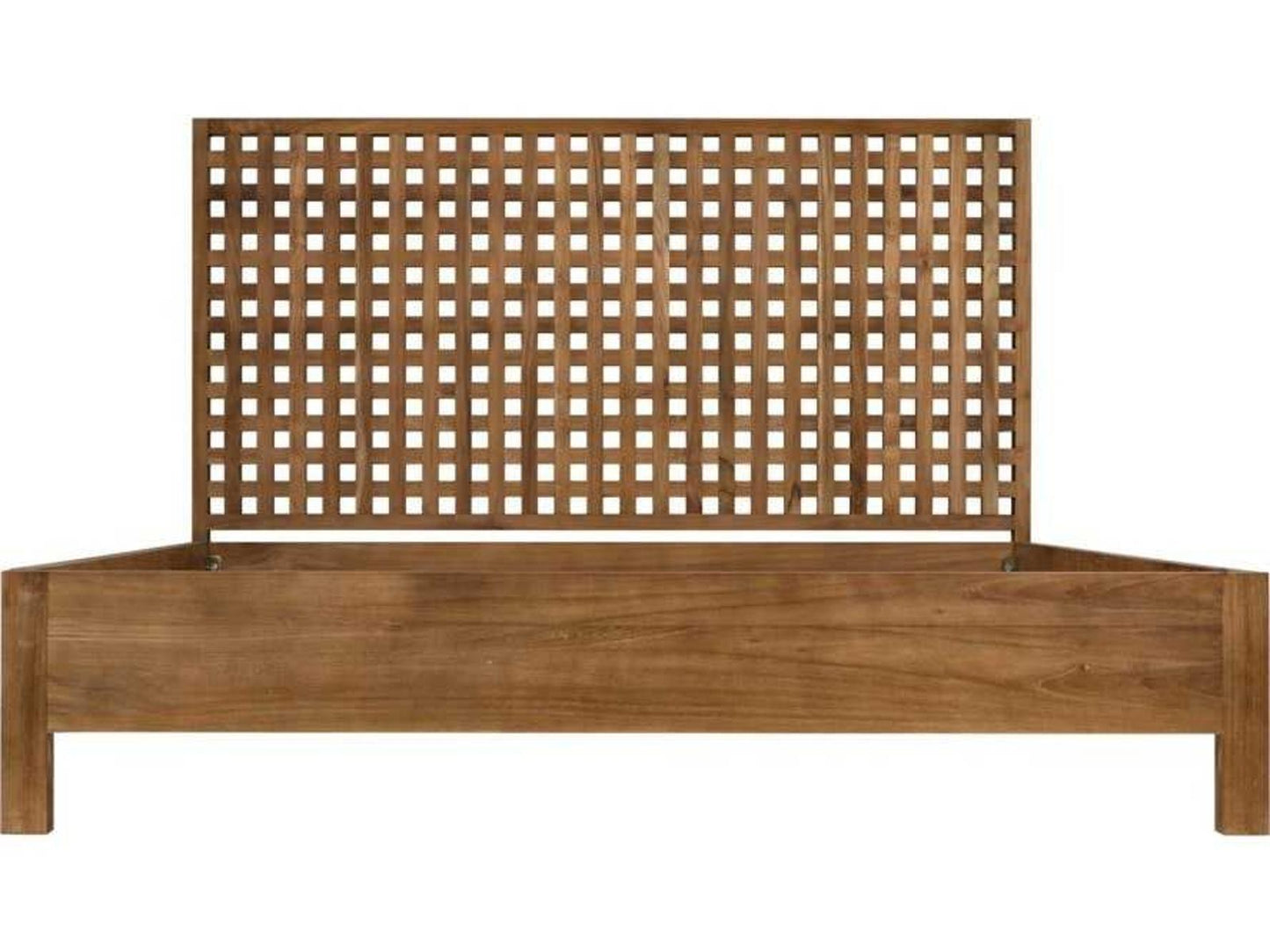 Quinnton Natural Teak Wood Queen Platform Bed