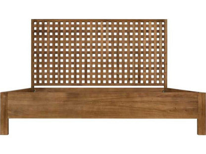 Quinnton Natural Teak Wood Queen Platform Bed
