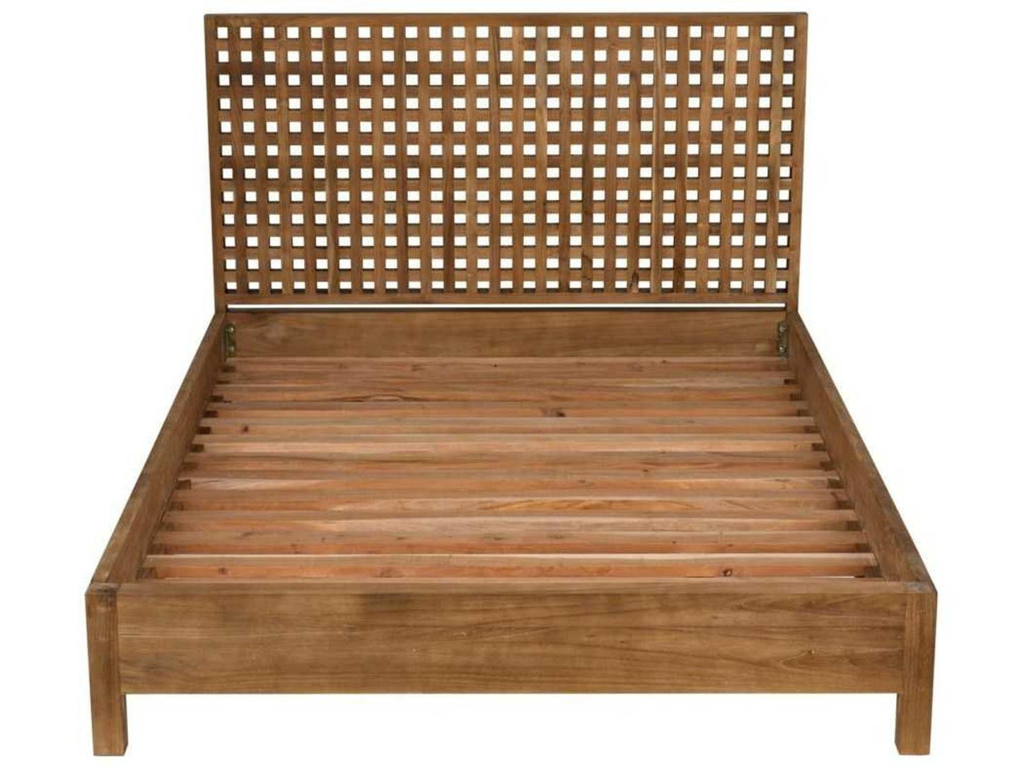 Quinnton Natural Teak Wood Queen Platform Bed