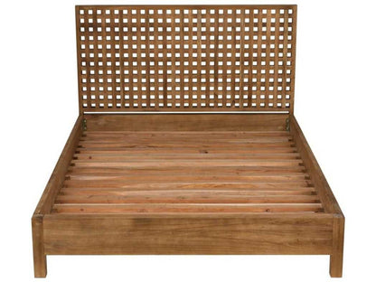 Quinnton Natural Teak Wood Queen Platform Bed