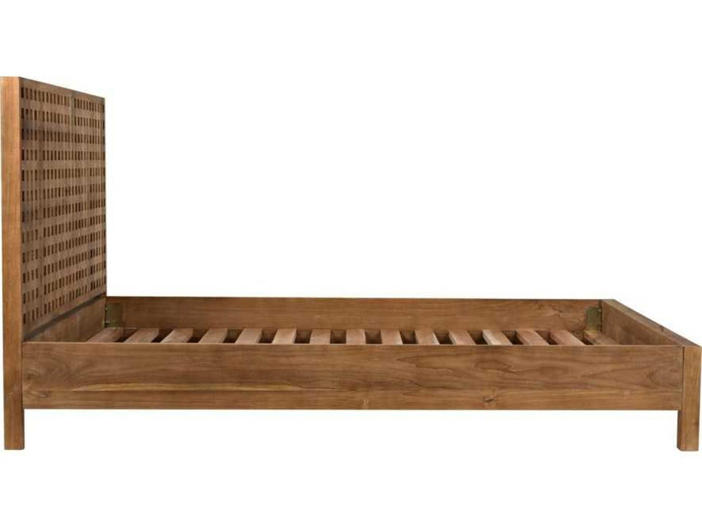 Quinnton Natural Teak Wood Queen Platform Bed