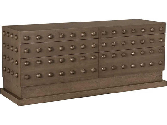 Didier 72 Inch Walnut Wood Greige Sideboard with Six Drawers