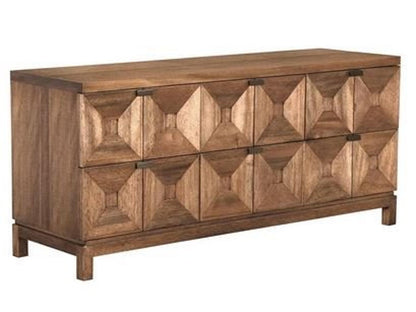 Musashi 6-Drawer Double Dresser in Dark Walnut with Brass Hardware
