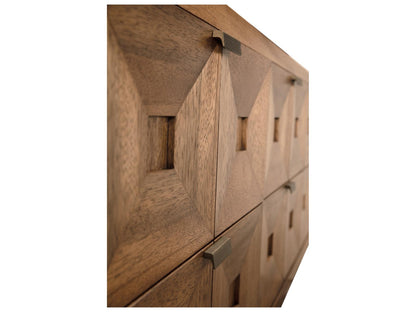 Musashi 6-Drawer Double Dresser in Dark Walnut with Brass Hardware