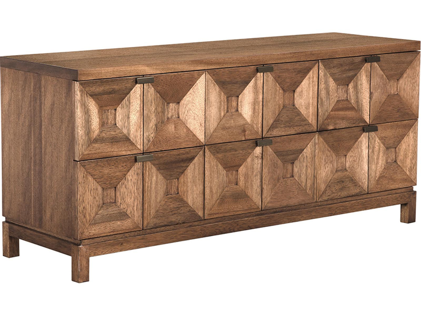 Musashi 6-Drawer Double Dresser in Dark Walnut with Brass Hardware