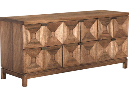 Musashi 6-Drawer Double Dresser in Dark Walnut with Brass Hardware