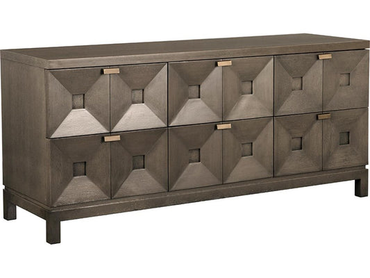 Musashi 72-Inch Walnut Wood Greige Brass Sideboard