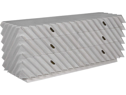Hikaru 6-Drawer Double Dresser in White Wash with Brass Pulls