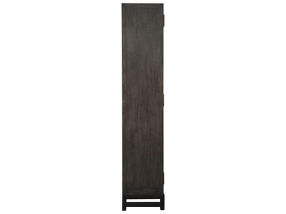 Maharadscha Pale Mahogany Wood Hutch Cabinet with Matte Black Base