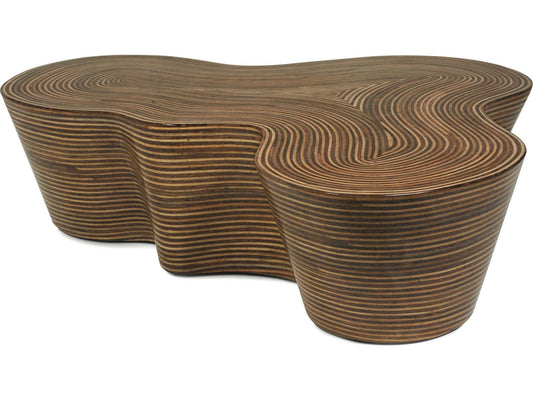 Orgo Organic Coffee Table in Showtime Wood Light and Brown Finish