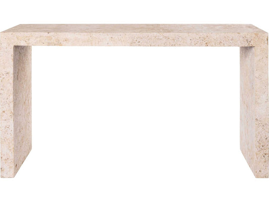 Quincy Rectangular Stone Beige Console Table