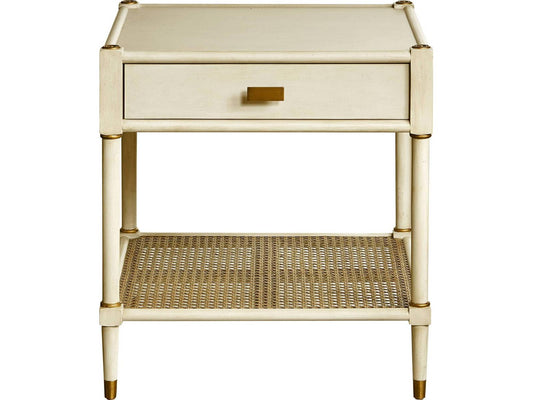 Rectangular Wood Linen End Table with Tier