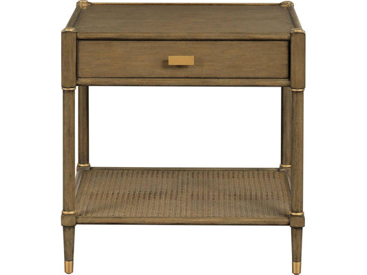 Rectangular End Table with Tier in Light Walnut