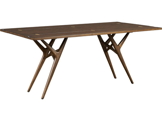 68-Inch Rectangular Solid Hardwood Console Dining Table in Mocha