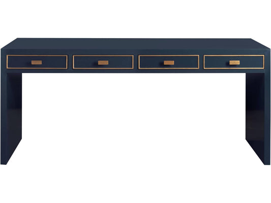 Milan Lacquer Wood Rectangular Console Table with Two Drawers