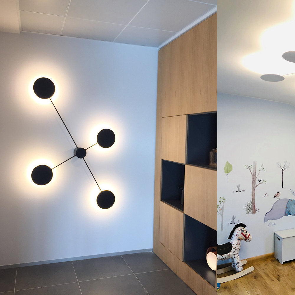 Round Control 4 Black LED Wall / Flushmount
