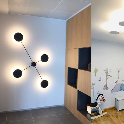 Round Control 4 Black LED Wall / Flushmount