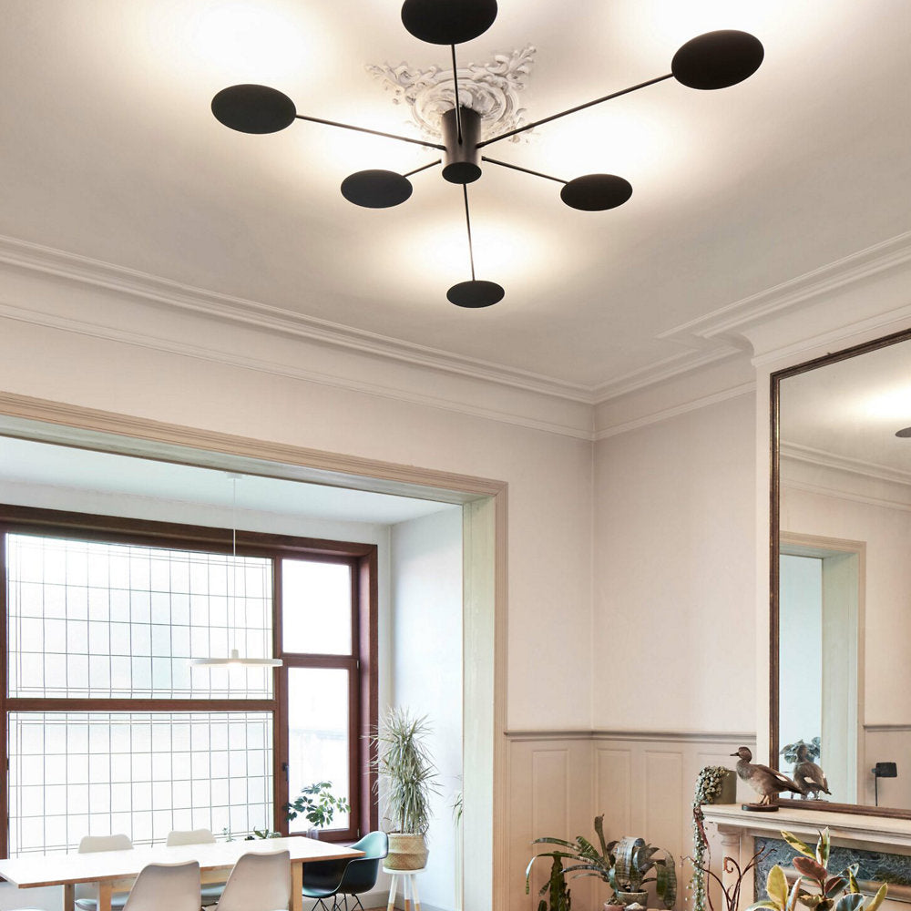 Round Control 6 Black LED Wall / Flushmount