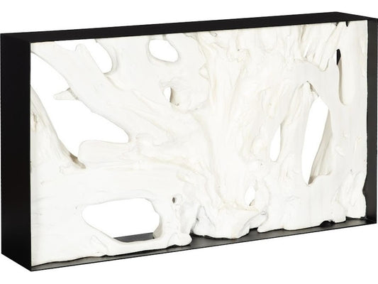 Cast Root Framed Faux Bleached Resin and Iron Console Table