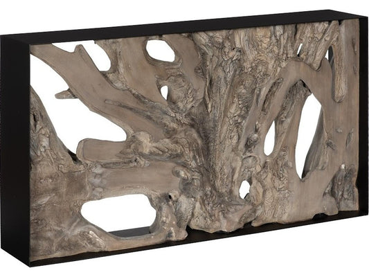 Cast Root Framed Console Table in Faux Gray Finish