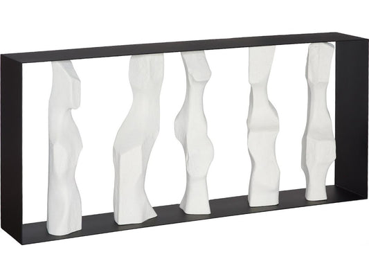 Cast Women Metal Framed Roman Stone Console Table