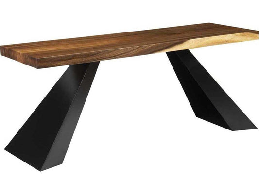Tapered Rectangular Chamcha Wood Black Console Table