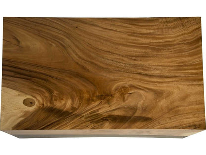 Flow Rectangular Wood Coffee Table in Natural Brown Black