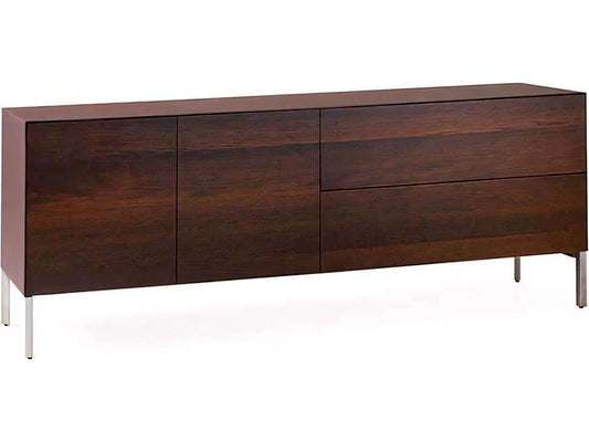 Norma 95-Inch Sideboard in Burnt Oak and Titanium Silver