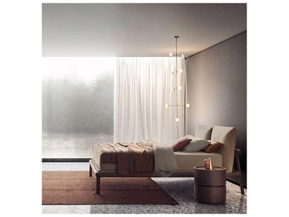 Fushimi King Platform Bed with Beige Upholstery and Solid Wood Frame