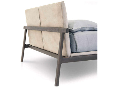 Fushimi King Platform Bed with Beige Upholstery and Solid Wood Frame