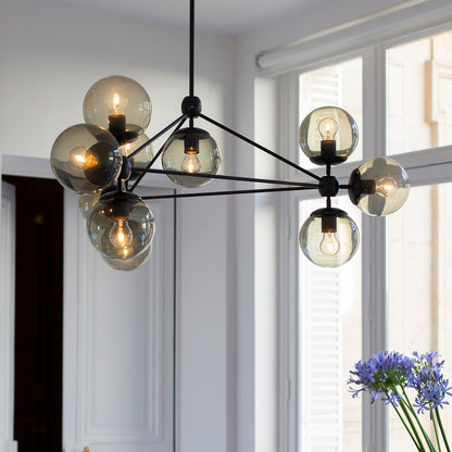 Modo 3 Sided Chandelier - 10 Globes