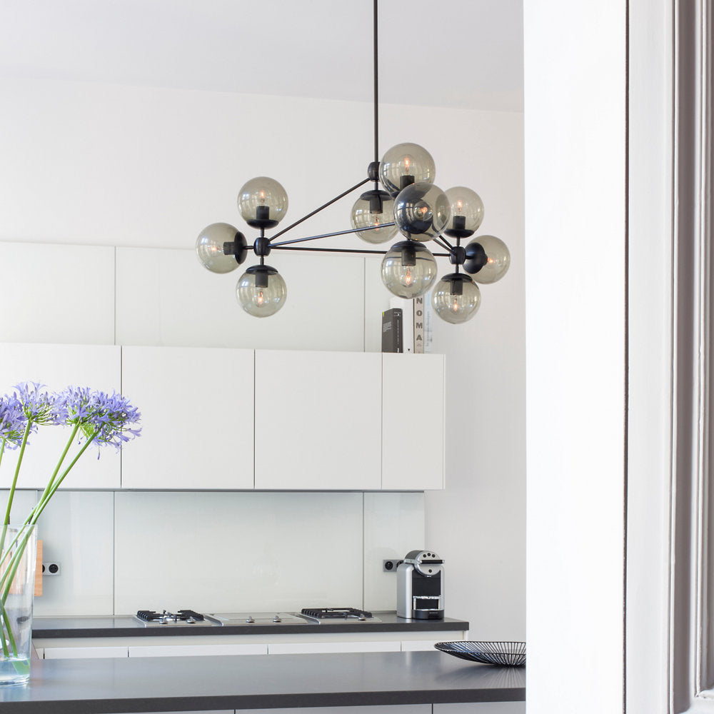 Modo 3 Sided Chandelier - 10 Globes