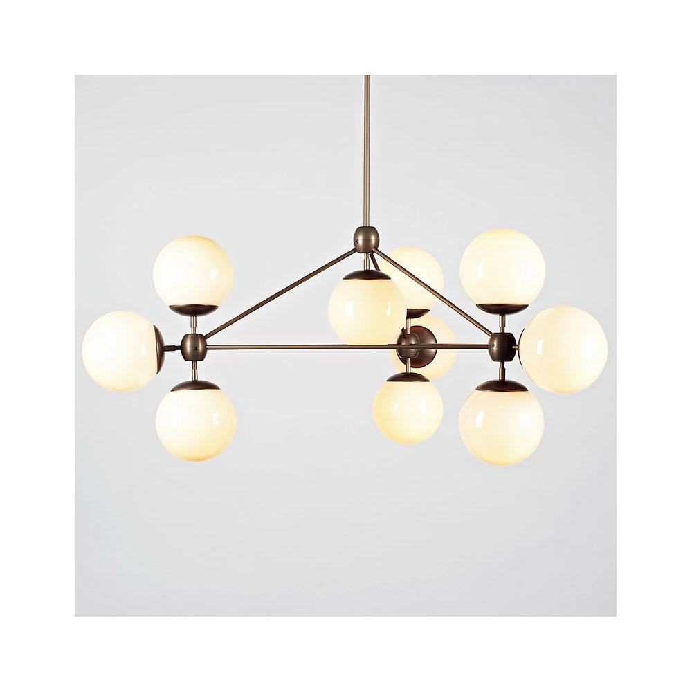 Modo 3 Sided Chandelier - 10 Globes